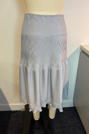 Light Blue Pleated Knit Midi Skirt