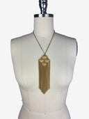 Vintage 1970s Geometric Gold Chain Necklace