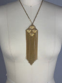Vintage 1970s Geometric Gold Chain Necklace