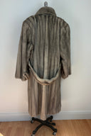 Vintage 'Sabego Grey Mink full length leather trimmed coat.