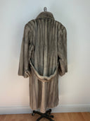 Vintage 'Sabego Grey Mink full length leather trimmed coat.