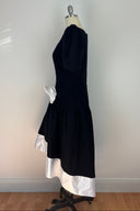 Vintage Lillie Rubin 1980s black and ivory cocktail dress