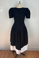 Vintage Lillie Rubin 1980s black and ivory cocktail dress