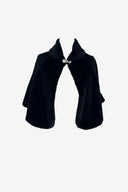 Vintage Faux Black Fur Cape