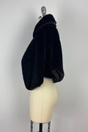 Vintage Faux Black Fur Cape