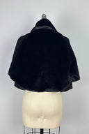 Vintage Faux Black Fur Cape