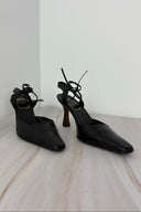 Christian Dior Black Tie-Ankle Pumps Late 1990s early 2000s