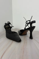 Christian Dior Black Tie-Ankle Pumps Late 1990s early 2000s