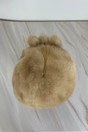 Cream Mink Fur Beret with PomPoms