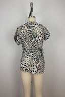 Lisa Ho Abstract Animal Print Silk Top
