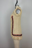 VINTAGE Hand knit shaggy wool vest gilet