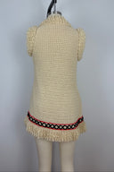 VINTAGE Hand knit shaggy wool vest gilet