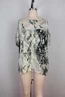 Lisa Ho Abstract Marble Print Silk Top
