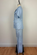 1960s Imperial Pale Blue Stripe 2 Piece Safari Suit