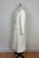 Princess Polly Faux Fur White Vinyl Coat