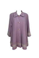 Cashmere And Wool Lavender Lace Trim Coat