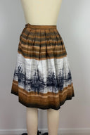 1950s Harbour Sketch Pleated Skirt