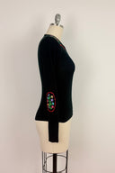 Sheridan Vintage Wool Knit w Floral Embroidery