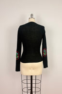 Sheridan Vintage Wool Knit w Floral Embroidery