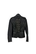 Next Leather Double Breasted Military Jacket