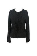 Massimo Dutti Black Tweed Lurex Cardigan