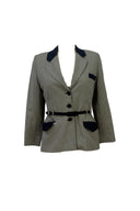 Creation Motys Paris Navy Check New Look Jacket with belt