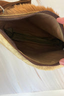 Vintage Kangaroo Fur & Suede leather boho shoulder bag