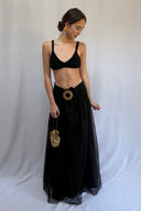 Mr K Separates Black Lined Mesh Maxi Skirt