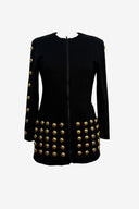 Nicole Studio Gold Stud Zip Front Cardigan