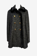 Dolce & Gabbana Mink Trim black & White Tweed coat