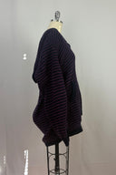 Purple Black Hnad Knitted Cardigan