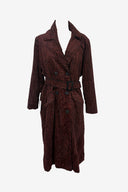 Belted Wool Houndstooth Coat
