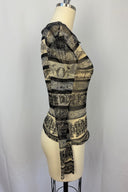 Jean Paul Gaultier Classique Black And White Fishbone Mesh