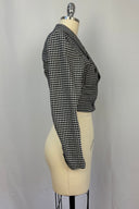 Houndstooth Cropped Double Breasted Blazer