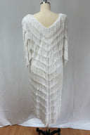 Night Moods by Samantha California White fringed party dress