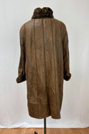 Christ Soft leather chestnut sherling with fur cuff & collars