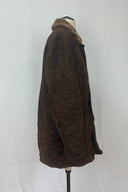Latini Chocolate suede leather button front coat