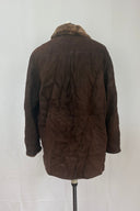 Latini Chocolate suede leather button front coat