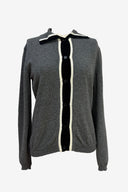 Marni Ash Grey Contrast Trim Knitwear Jacket