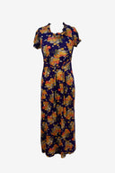 1970 prairie tea dress with Japanese inspired print