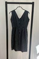 Vintage Steel Blue silk brocade cocktail dress