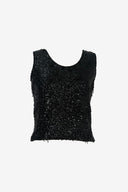 Black sequined Go Go top