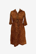 Rust & Yellow Floral Pattern Dress