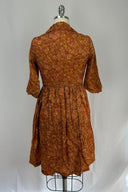 Rust & Yellow Floral Pattern Dress