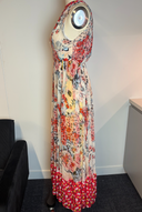 Carolina Herrera Floral Silk Pleated Maxi Dress In Soft Neutrals