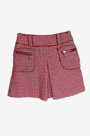Red Houndstooth Mini Skirt