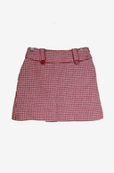 Red Houndstooth Mini Skirt