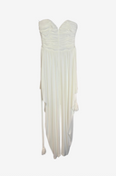 Loris Azzaro Strapless Ruched Ivory Jumpsuit