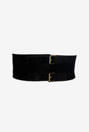 Sonia Rykiel Brown Wide Waist Belt With Crystals and Double Buckles