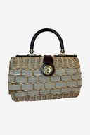 Lancel Vintage Woven Wicker Box Bag